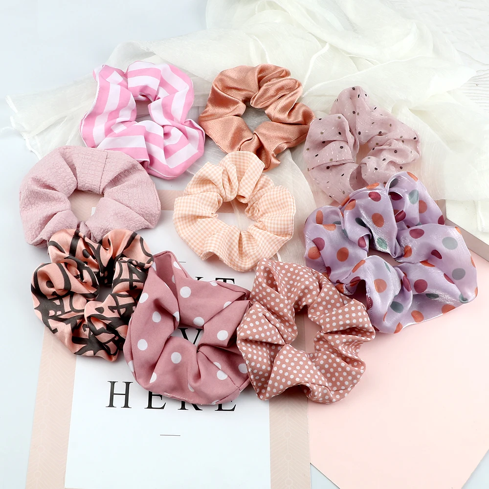 Top Trends: 5Pcs / Lot Girl Pink Red Hair Band Accessories Fashion Large Hair Ties Solid Color Elastic Scrunchies For Women Ponytail Hairstyle Shoppable Styles - Image 4