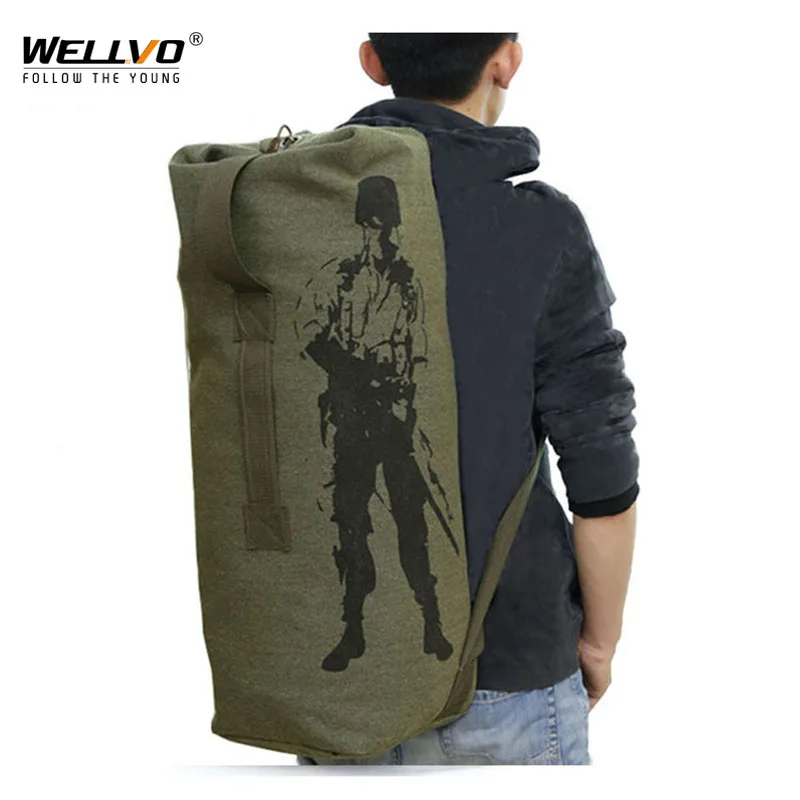 Top Trends: Men&#039;s Travel Bag Army Green Bucket Bags Men Backpack Canvas Backpacks Large Duffle Men Shoulder Bags Fishing Bag Mochila XA820C Shoppable Styles