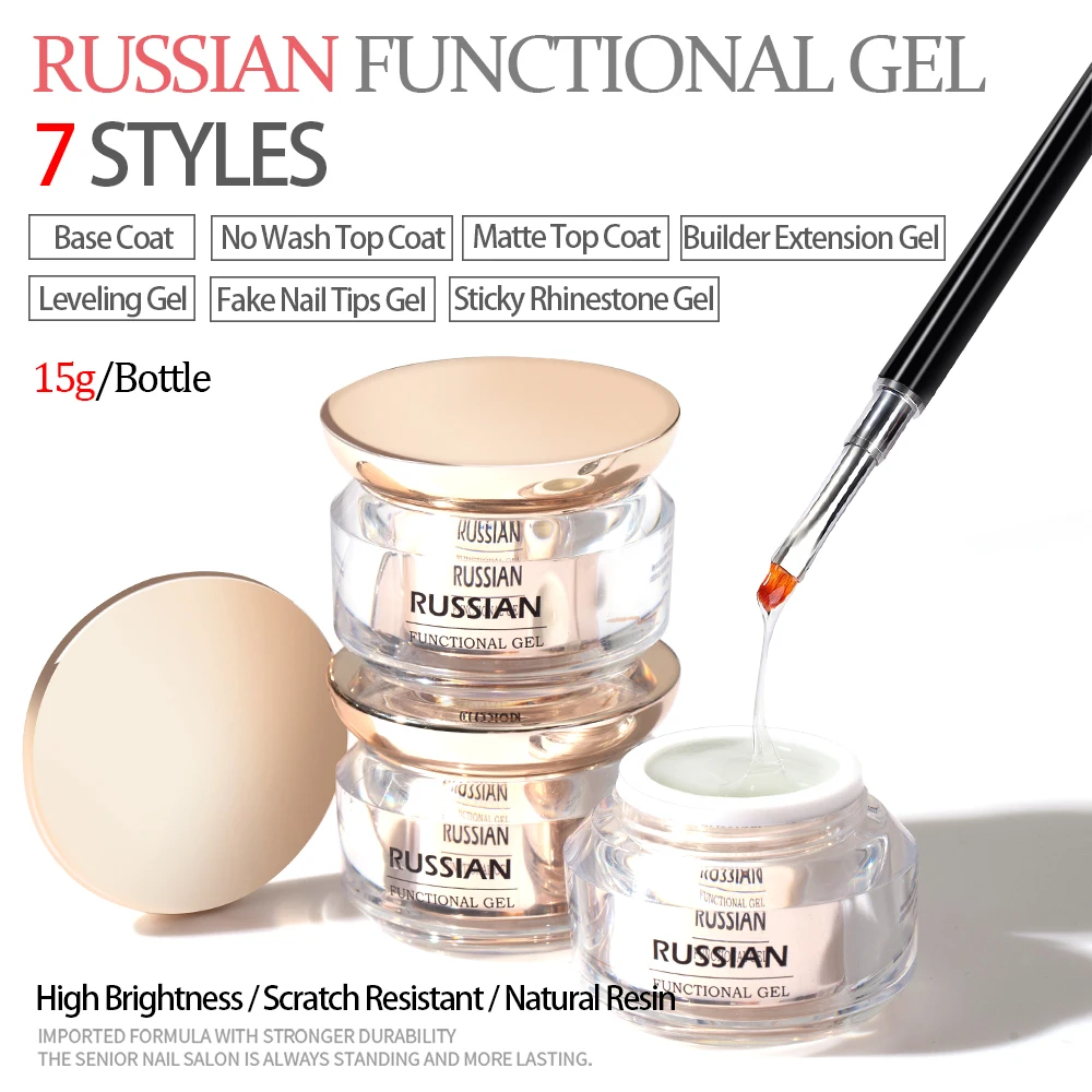 Top Trends: Vendeeni Russian Leveling Functional Gel Nail Polish Base Coat Non-Stick Powder Matte Top Coat Solid Nail Tip Gel Reinforced Gel Shoppable Styles