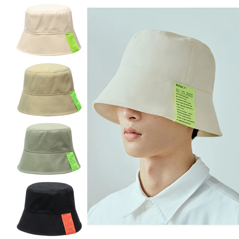 Top Trends: Label Bucket Hat For Women And Men Hip Hop Letter Solid Color Fisherman Hats Bob Casual Sunscreen Panama Hat Cloth Basin Caps Shoppable Styles