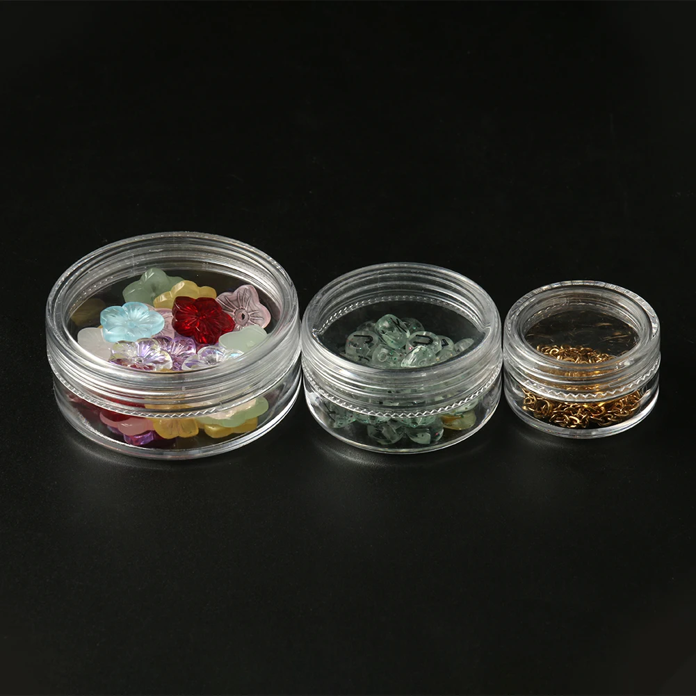 Top Trends: 4pcs Plastic Storage Box Transparent Small Round Container Jar Refillable Cosmetic Portable Boxes For Jewelry Display Packaging Shoppable Styles - Image 4