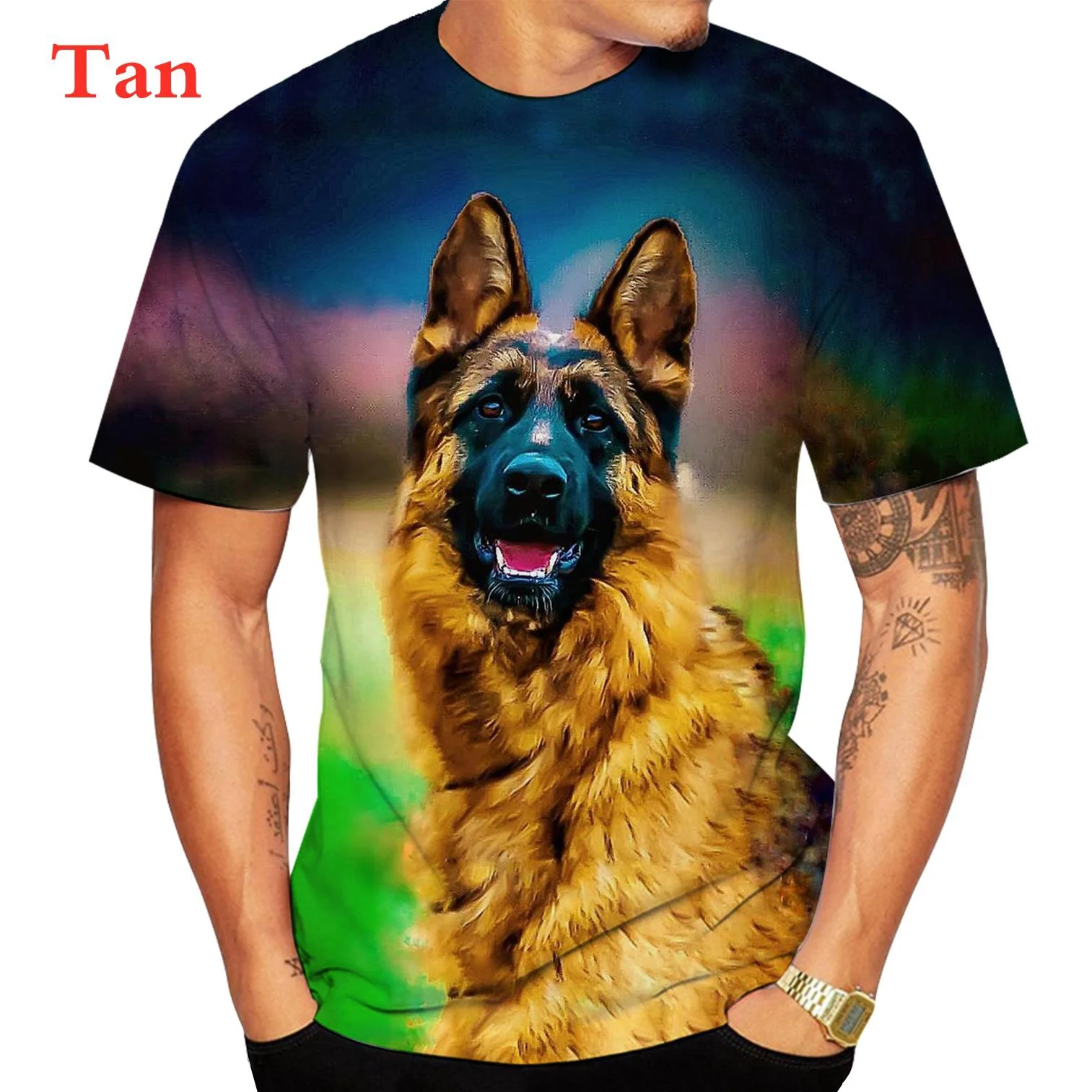 Top Trends: Summer Cute 3D Dog German Shepherd Pattern T Shirts Men Fitness Sport Short Sleeve Tops Animal Tee Shoppable Styles - Image 6