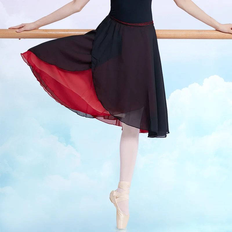 Top Trends: Adults Long Chiffon Ballet Skirts Women Lyrical Soft Ballet Dress Black Burgundy Navy Pink White Ballet Dance Costumes Shoppable Styles