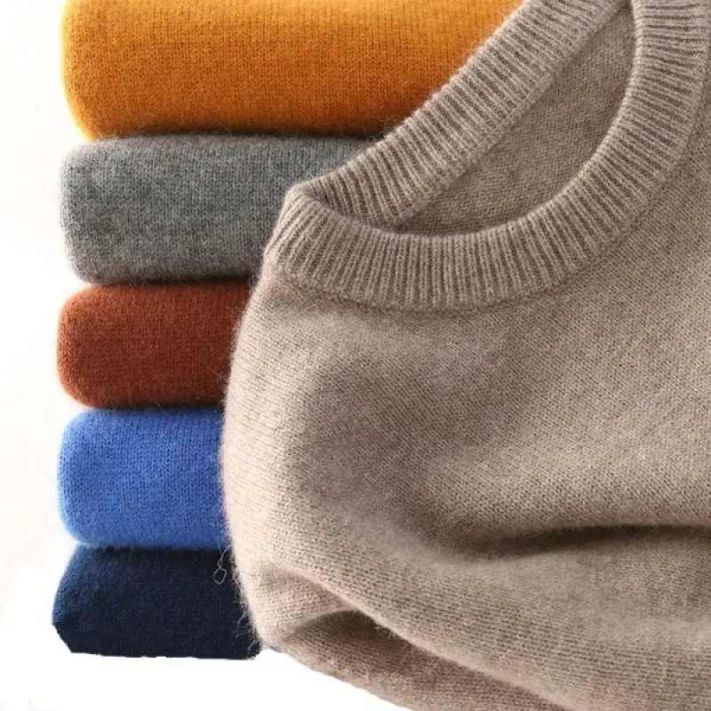 Top Trends: Men Cashmere Sweater Autumn Winter Soft Warm Jersey Jumper Robe Hombre Pull Homme Hiver Pullover V-Neck O-Neck Knitted Sweaters Shoppable Styles