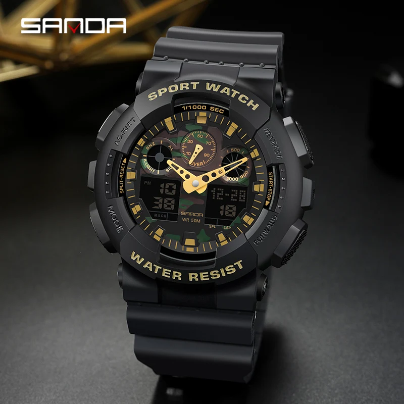 Top Trends: SANDA Top Brand Digital Watch Men Sport Watches Electronic LED Male Wrist Watch For Men Clock Outdoor Waterproof Wristwatch 3110 Shoppable Styles