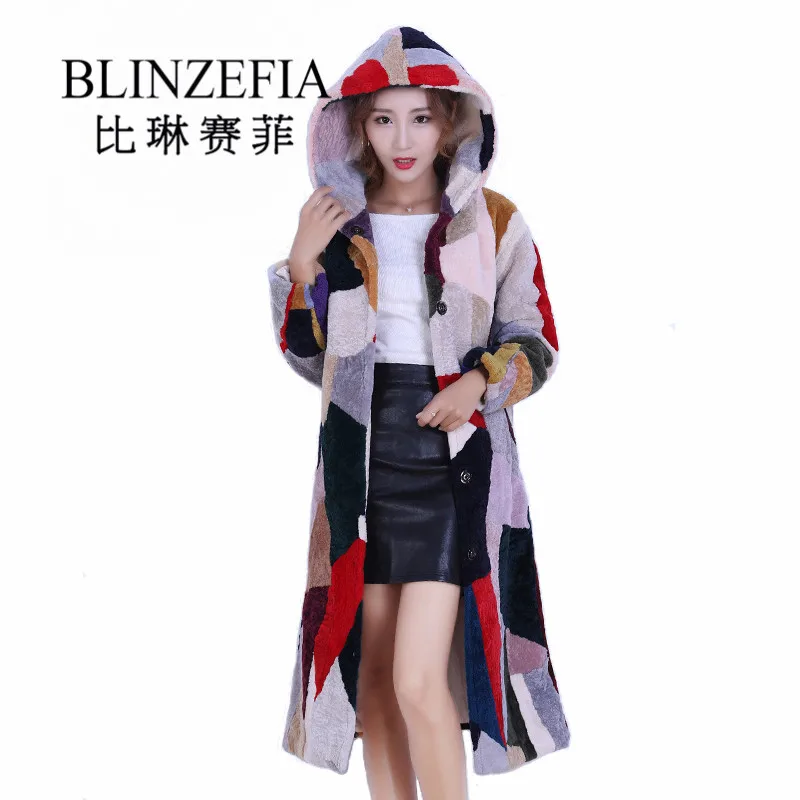 Top Trends: 2023 BLINZEFIA Winter Women Colorful Genuine Shearling Fur Coat Russian Warm Thick Real Shorn Sheepskin Fur Jacket BZ1089 Shoppable Styles