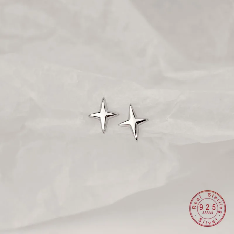 Top Trends: HI MAN S925 Sterling Silver Simple Stars Stud Earrings Women Fashion Temperament Party Jewelry Shoppable Styles