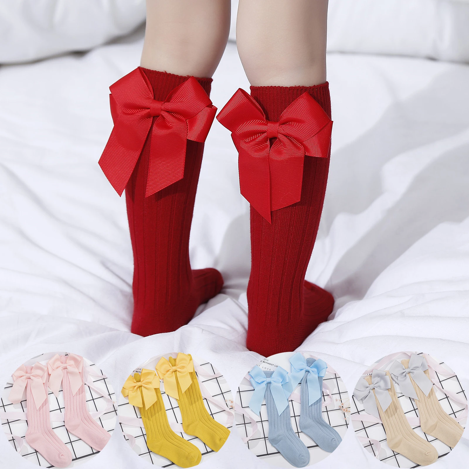 Top Trends: New Baby Cotton Socks For Girls Knee High Infant Toddlers Long Sock Big Bows Soft Children&#039;s Socks Kids Girls Dance Sock Shoppable Styles