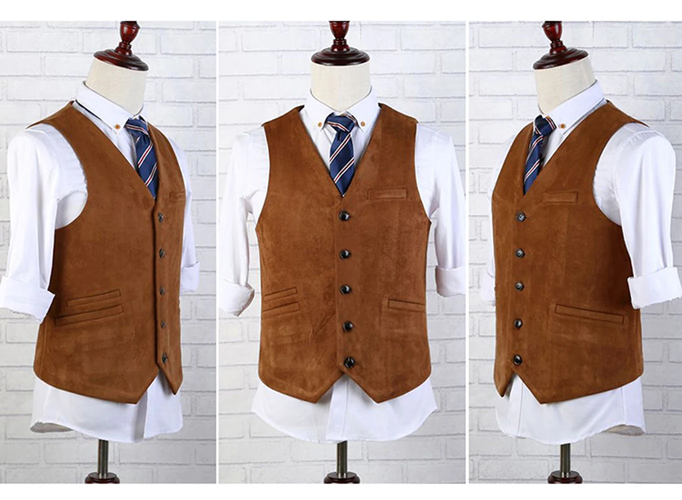 Top Trends: Men&#039;s Deerskin Velvet Suit Vest Best Man Wedding Clothing Jacket Victorian Style Steampunk Casual Business Vest Shoppable Styles