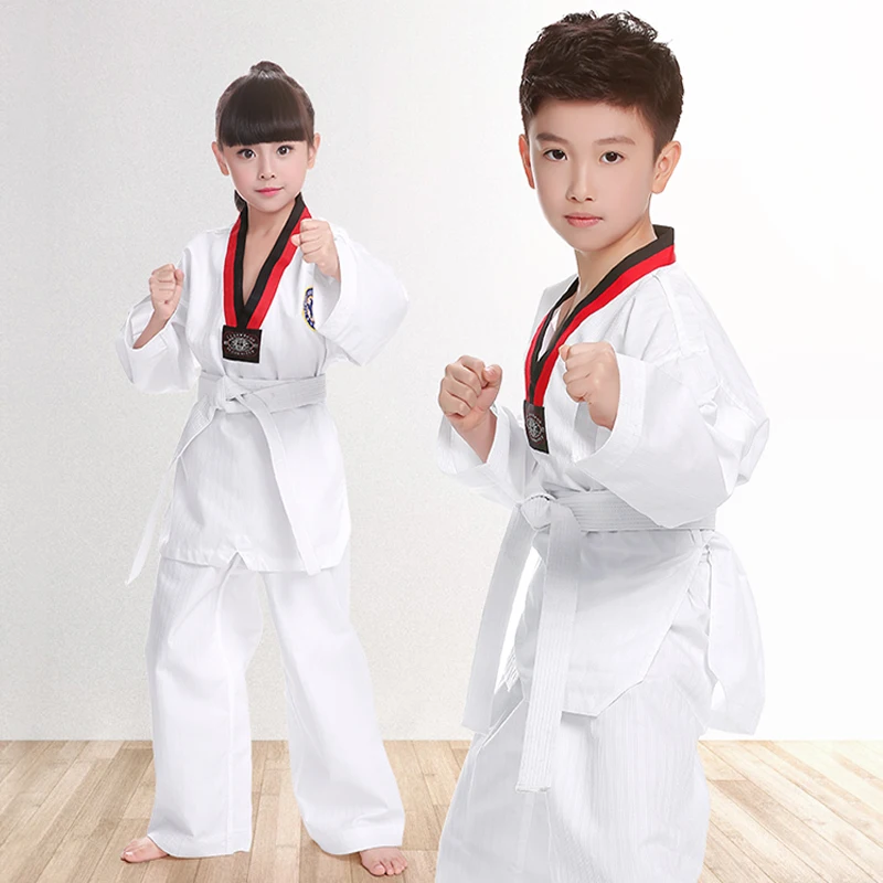 Top Trends: 2022 TKD Costumes Clothing White Taekwondo Uniforms WTF Karate Judo Dobok Clothes Children Adult Unisex Long Sleeve Gi Uniform Shoppable Styles