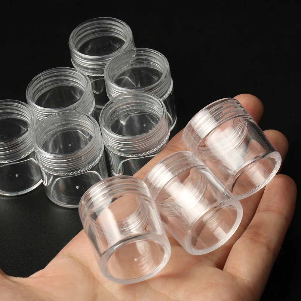 Top Trends: 4pcs Plastic Storage Box Transparent Small Round Container Jar Refillable Cosmetic Portable Boxes For Jewelry Display Packaging Shoppable Styles - Image 5