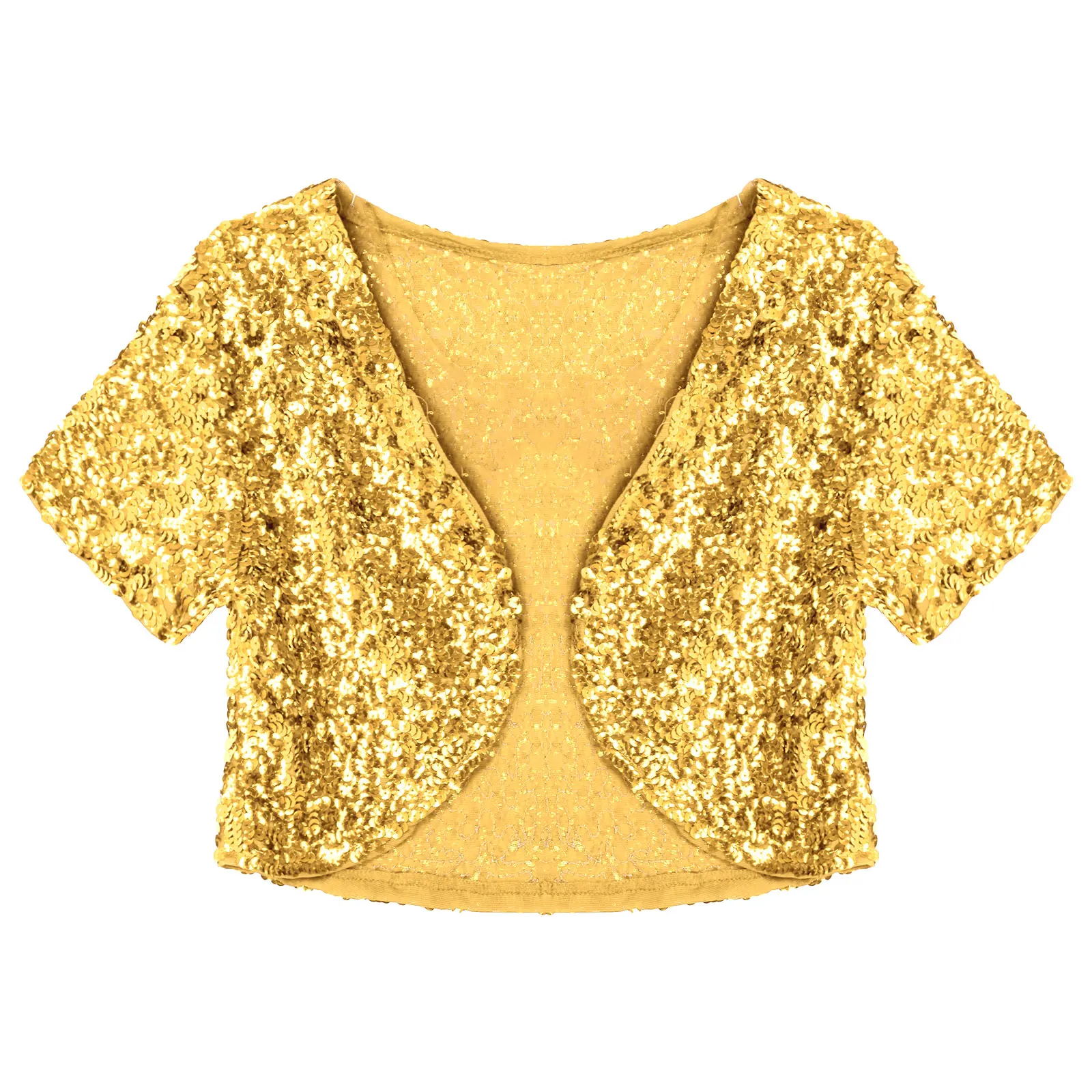 Top Trends: Womens Short SleeveShiny Sequin Cropped Jacket Coat Glitter Waistcoat Cardigan Outwear Halloween Rave Party Dance Stage Shows Shoppable Styles