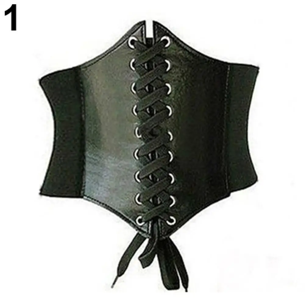 Top Trends: корсет Underbust Corset Sexy Vintage Faux Leather Wide Lace Up Waist Belt Shapewear Corset Body Shaper корсет женский винтаж Shoppable Styles