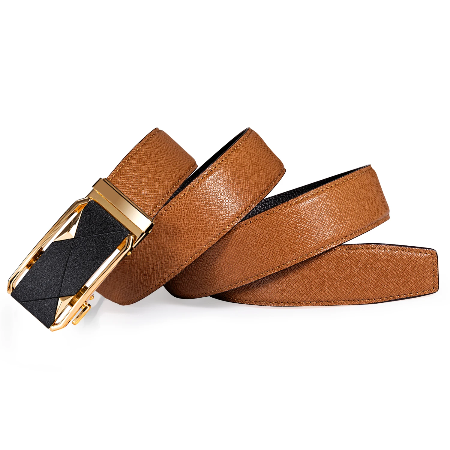 Top Trends: Luxury Orange Cow Leather Mens Belts Gold Animals Tiger Wolf Automatic Buckles Ratchet Waistband Men Belt For Dress Jeans Casual Shoppable Styles - Image 5