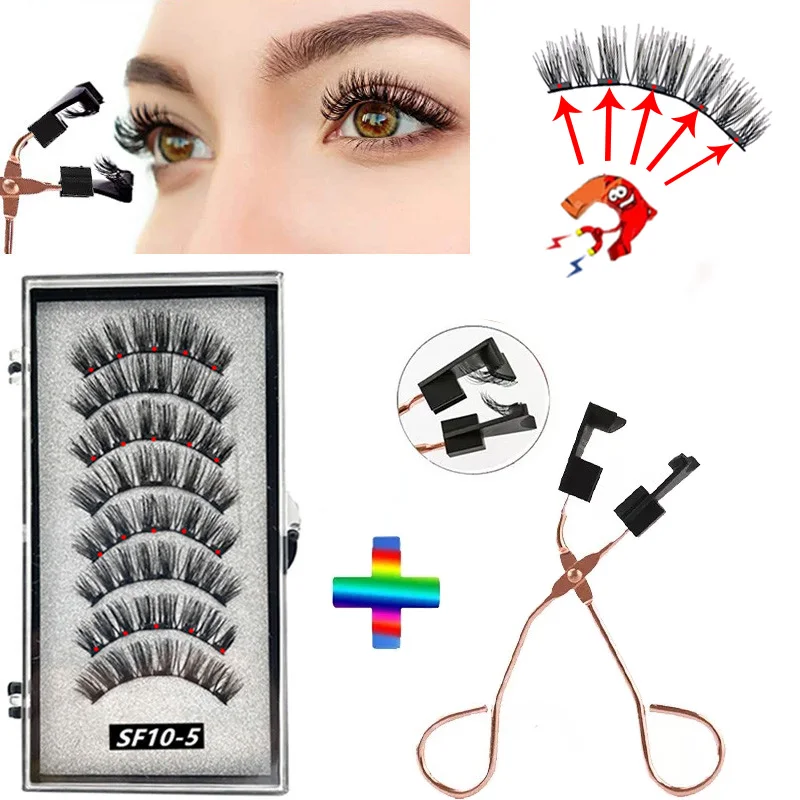 Top Trends: 5 Magnetic Eyelashes 3D False Eyelashes Mink Eyelashes Makeup Eyelash Extension Tool Natural Thick Long Eyelashes Shoppable Styles