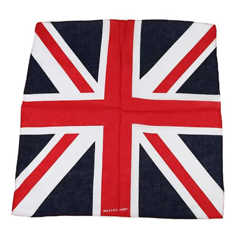 Top Trends: 54x54cm Unisex British Flag Union Jack Biker Square Bandana Football Fans Carnival Cotton Head Wrap Hip Hop Dancing Handkerchief Shoppable Styles