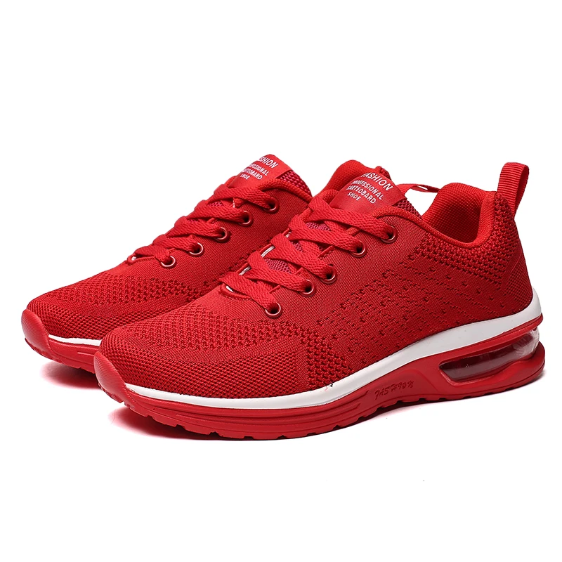 Top Trends: Hot Sale Red Air Running Sneakers For Men Women Breathable Cushion Walking Sports Shoes Men Couples Trail Running Athletic Shoes Shoppable Styles