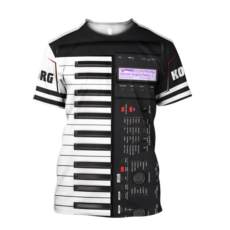 Top Trends: Printed Piano Music 3d T Shirts Tees Summer Funny Harajuku Short Sleeve Musical Instrument Streetwear Shoppable Styles