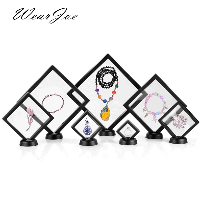 Top Trends: Transparent Film Jewelry Packing Box Suspended Ring Earrings Display Stand Holder Coin Collection Gems Storage PET Membrane Case Shoppable Styles