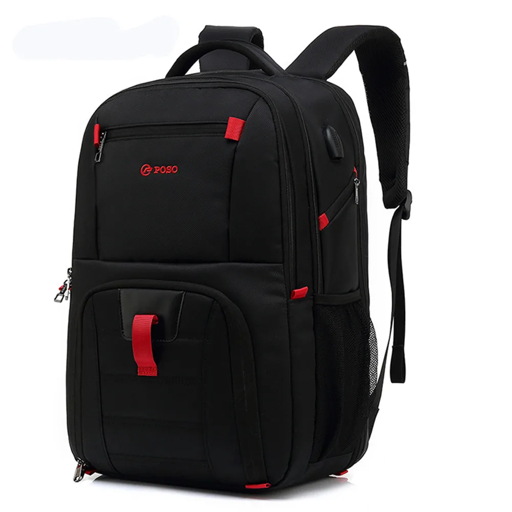 Top Trends: POSO Backpack 17.3inch Laptop Backpack Fashion Travel Business Backpack Nylon Waterproof Backpack Anti-theft Student Backpacks Shoppable Styles