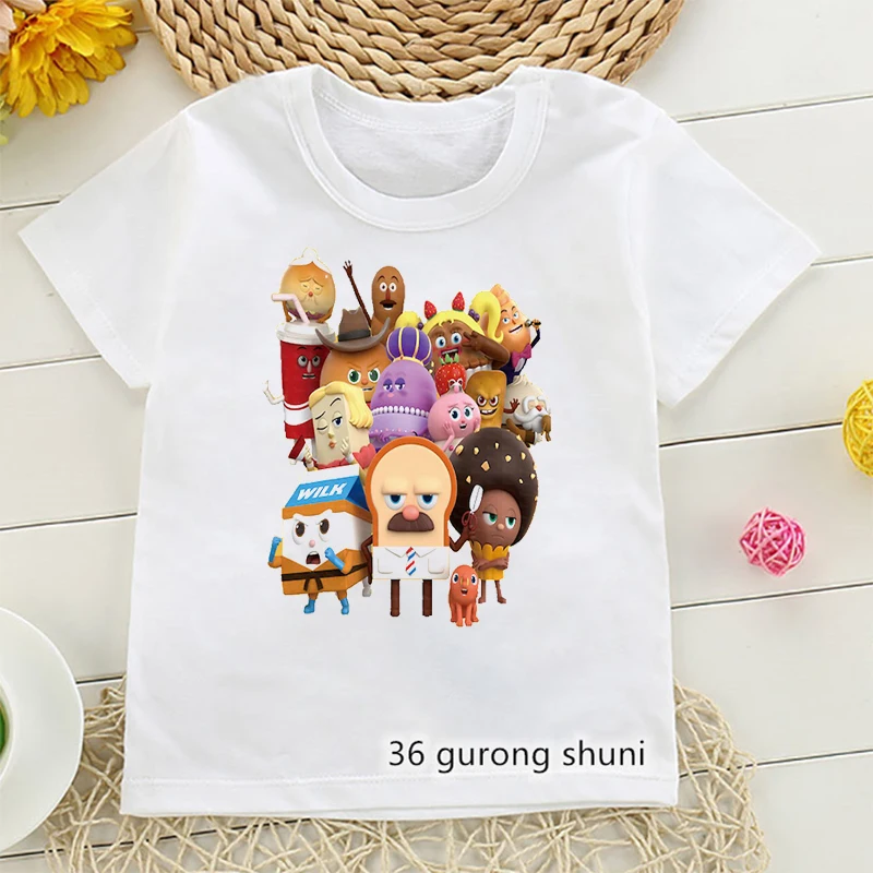 Top Trends: Newly Boys T-Shirts Cute Bread Barbershop Cartoon Print Kids Clothes White Shirt Tops Funny Kawaii Girls T Shirts Tops Wholesale Shoppable Styles