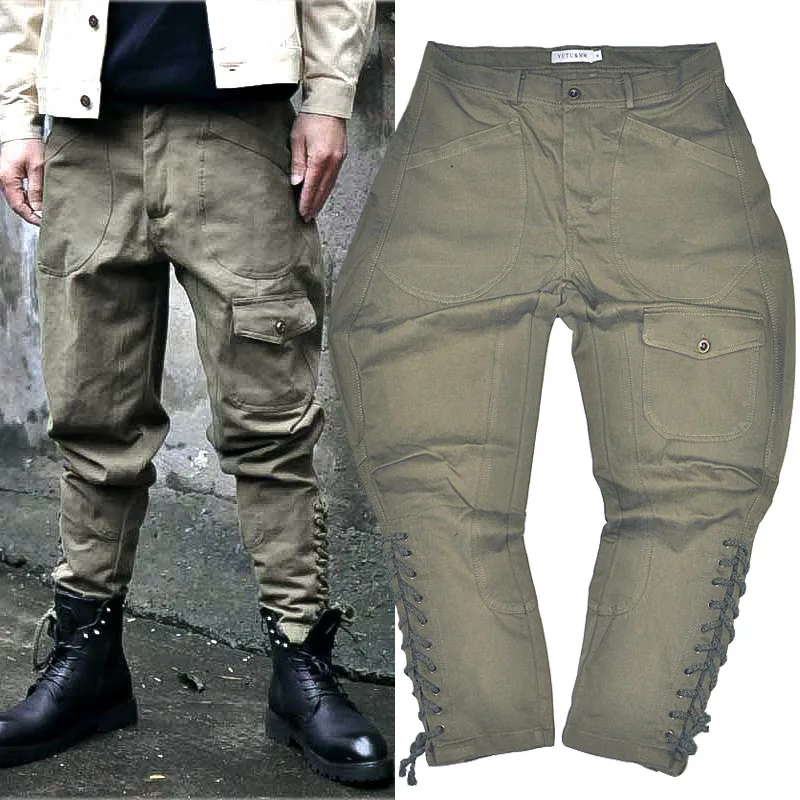 Top Trends: YUTU&MM Homemade Military Green Breeches, Pure Cotton Men's Casual Pants Shoppable Styles