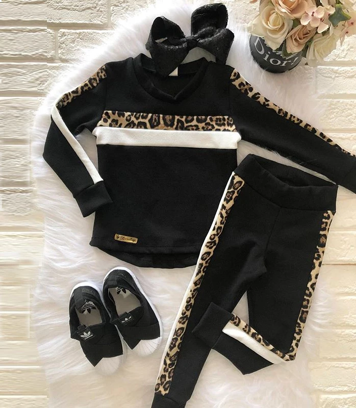 Top Trends: 1-6Y Girls Clothing Sets 2021 Autumn Winter Toddler Girls Clothes Outfit Kids Leopard Print Tracksuit For Boys Children Clothing Shoppable Styles