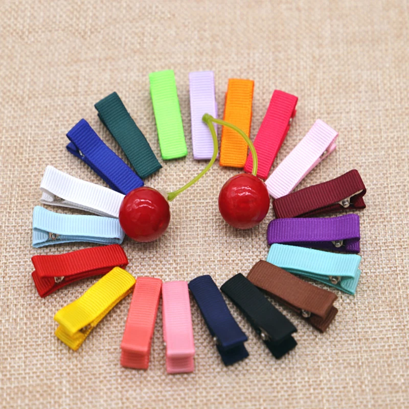 Top Trends: 20pcs 35mm Girls Baby Kids Grosgrain Ribbon Covered Lined Alligator Hair Clips For DIY Making Bows Flower Hair Accessories Craft Shoppable Styles