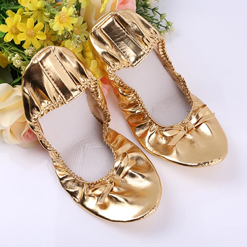 Top Trends: USHINE EU27-41 Golden Leather Yoga Slippers Teacher Gym Indoor Exercise Belly Ballet Dance Shoes Children Kids Girls Woman Shoppable Styles