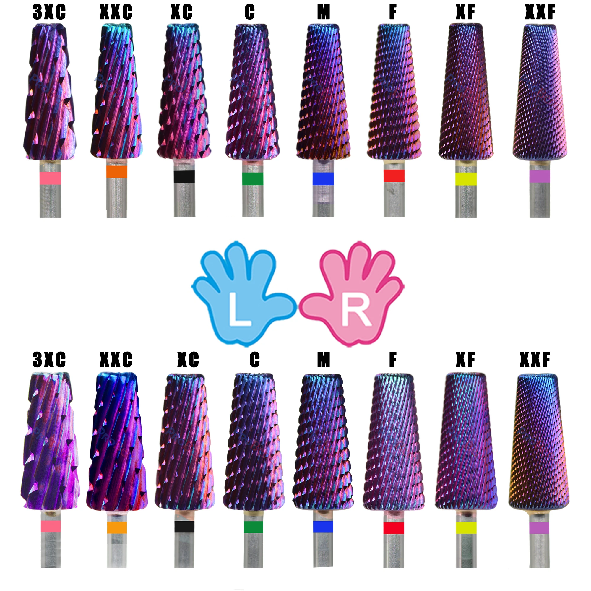 Top Trends: 4 IN 1 Carbide Two Hand 7.0 Large Medium Small 3 Size Purple Tungsten Carbide Nail Milling Drill Bits 6.0 Shoppable Styles