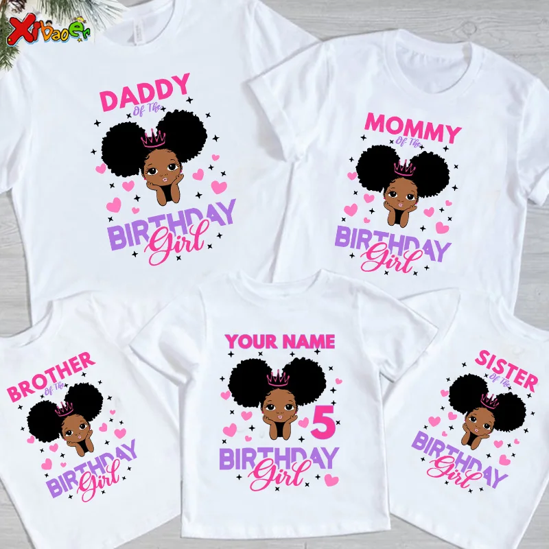 Top Trends: Birthday Girls T Shirt Family Matching Clothes Birthday Shirt Gift Black Princess Shirt Custom Name Kids Clothing Party Outfits Shoppable Styles