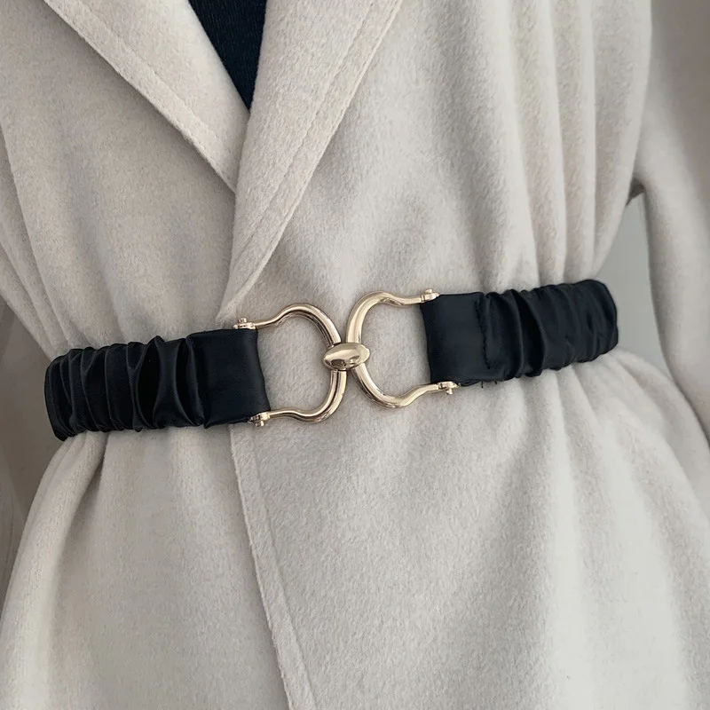 Top Trends: Fashion Elastic Belts For Women High Quality Designer Brand Waist Strap All-match Lady Dress Coat Sweater Decorative Waistband Shoppable Styles