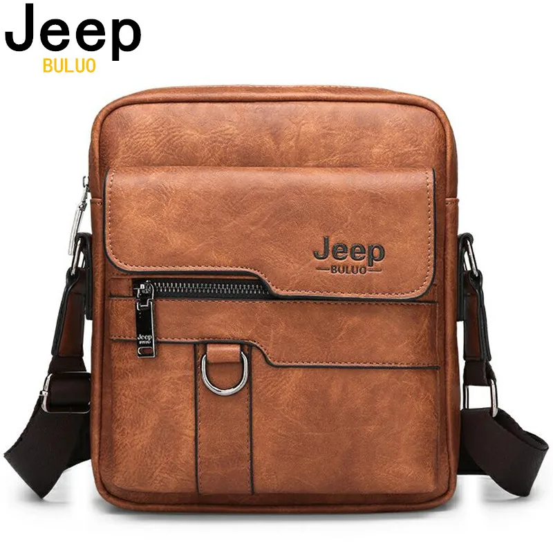 Top Trends: JEEP BULUO Man Leather Bag Shoulder Crossbody Bags For Men Cow Split Leather Male IPad Business Messenger Bag Drop Shipping Shoppable Styles