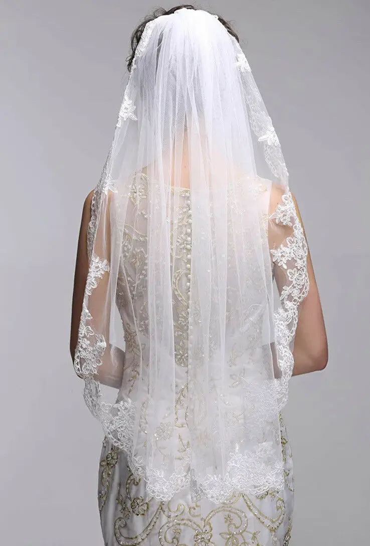 Top Trends: White Bridal Elegant Lace Wedding Veil With Comb Fingertip Length Shoppable Styles