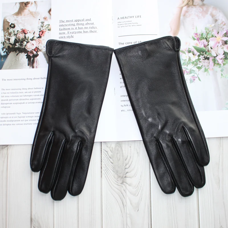 Top Trends: New Women&#039;s Sheepskin Gloves Leather Unlined Thin Silk Lining Straight Plate Outdoor Driving Riding Gloves Spring And Autumn Shoppable Styles