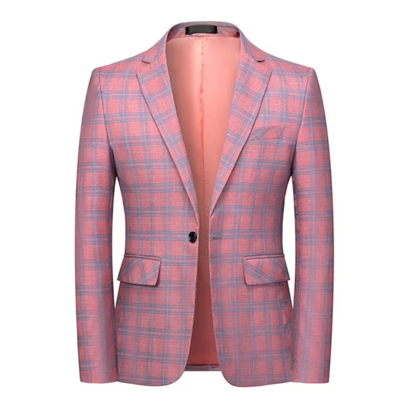 Top Trends: 2021 New Fashion Spring And Autumn Casual Men Plaid Blazer Cotton Slim England Suit Blaser Masculino Male Jacket Blazer S-6XL Shoppable Styles