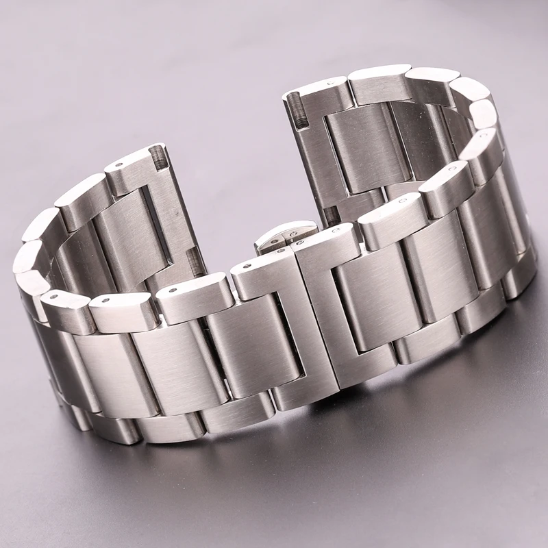 Top Trends: Stainless Steel Watch Band Bracelet 18 20 21 22 23 24mm Women Men Solid Metal Wristband Replacement Strap Accessories With Tool Shoppable Styles