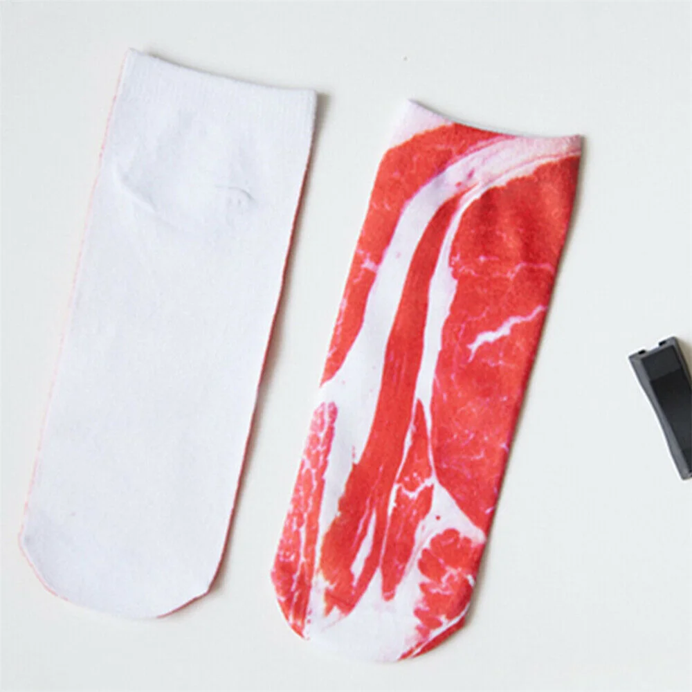 Top Trends: Steak Gift Weird Novelty Funny Chef Joke Beef Meat Socks Vegan Bacon Pork Gag Socks Cotton Sox New Year's Gift For Firends 2022 Shoppable Styles - Image 6