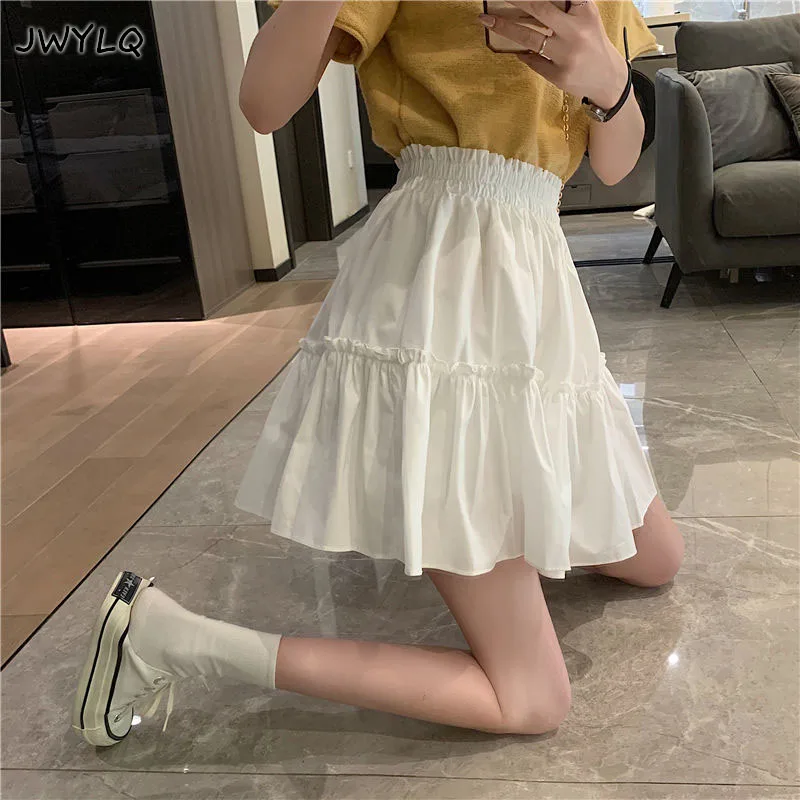 Top Trends: Summer 2023 White Mini Skirts Skirt Women Small High Waist A-line Skirt Pleated Student Lady Cute Skirts Preppy Style wholesal Shoppable Styles