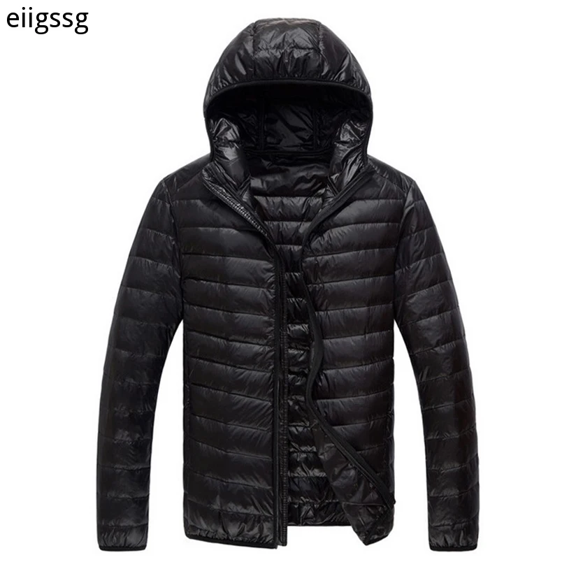 Top Trends: New Warm Men's Light Down Jacket Men Fashion Hooded Coat Short Lightweight Youth Slim Fit Coat Down Jackets Padded Outwear Black Shoppable Styles