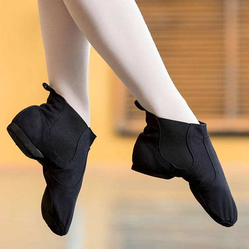 Top Trends: Canvas Dance Booties Dance Sneaker Women Black High Top Jazz Boots Twin Gore Jazz Dance Shoes Men Dancing Sneakers Shoppable Styles