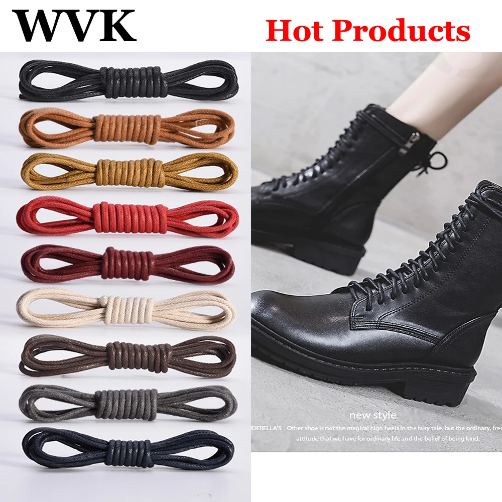 Top Trends: 2pcs Waxed Cotton Round Shoe Laces Leather Shoes Lace Waterproof Shoelaces Men Martin Boots Shoelace Shoestring Accessories Shoppable Styles