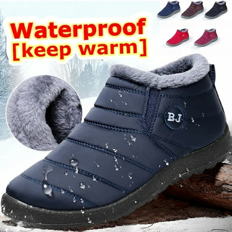 Top Trends: Men Boots Lightweight Winter Shoes For Men Snow Boots Waterproof Winter Footwear Plus Size 47 Slip On Unisex Ankle Winter Boots Shoppable Styles