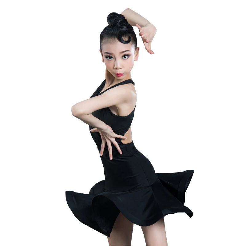 Top Trends: New Girls Latin Dance Skirt Ballroom Salsa Tango Skirts Kid Child Lace Latin Dance Split Dress With Leotard And Skirt 110-170 Shoppable Styles