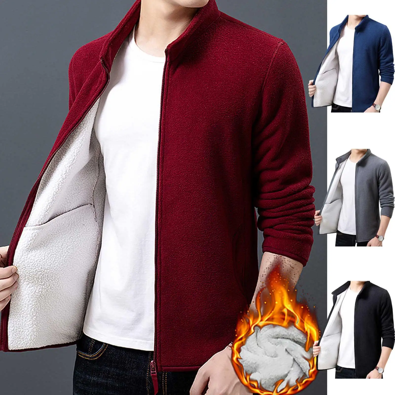 Top Trends: 2020 New Fashion Thick Velvet Wind Breaker Fleece Jackets Mens Autumn Winter Trend Overcoat Slim-Fit Casual Coat Men Clothing Shoppable Styles