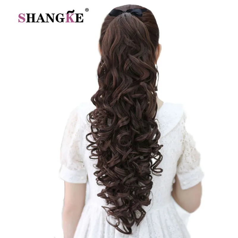 Top Trends: SHANGKE Synthetic Kinky Curly Clip In Ponytail Hair Extension Heat Resistant Pony Tail Fake Hair Colorful Ponytail False Hair Shoppable Styles