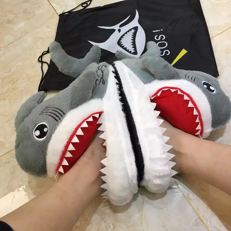 Top Trends: Cartoon Shark Funny Shoes Girls Lovely Indoor Slippers Ladies Home Shoes 2022 Fashion Plush Warm Slippers Women Winter Shoes Shoppable Styles