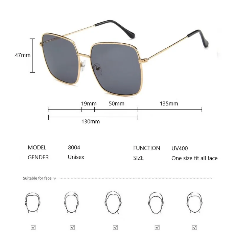 Top Trends: Vintage Oversized Shades Women Sunglasses Fashion Metal Square Alloy Frame Sunglasses Female Retro Sun Glasses Oculos Feminino Shoppable Styles - Image 5