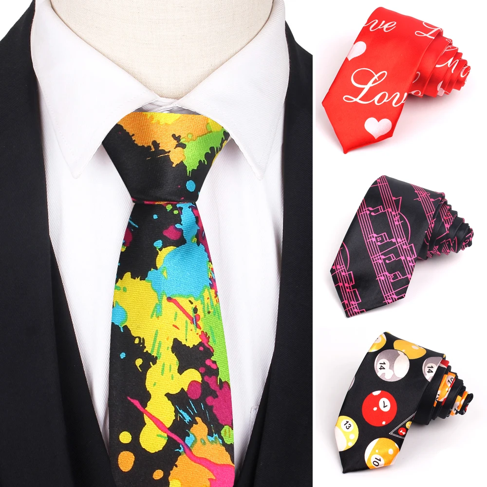 Top Trends: Skinny Ties For Men Women Colorful Printed Casual Neck Tie Slim Neckties Funny Fashion Mens Necktie For Wedding Party Gravata Shoppable Styles