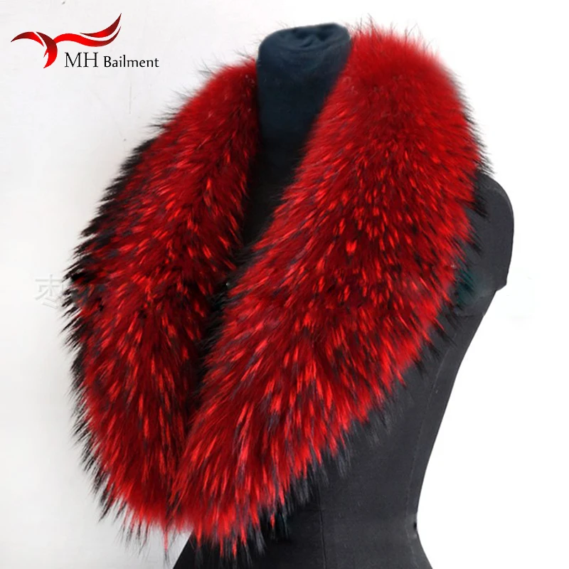 Top Trends: Real Raccoon Fur Scarves Woman 100% Pure Natural Raccoon Fur Collar Warm Winter Scarves Red Fox Fur Collar M8 Shoppable Styles